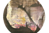 Oblò della fiamma sommersa acrilico su cartoncino 1992